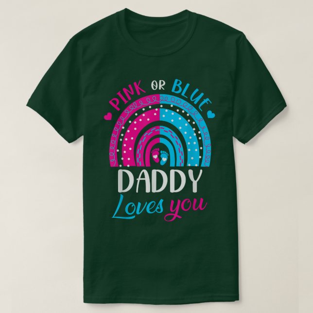 Rosa oder blaue Daddy-Lieben Sie Regenbogengeschle T-Shirt (Design vorne)
