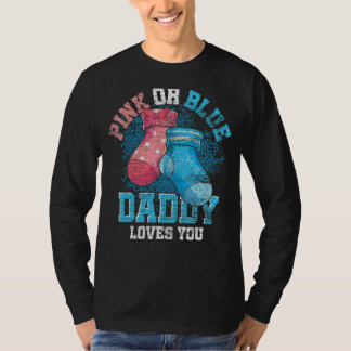 Rosa oder blaue Daddy Lieben Sie zukünftigen Vater T-Shirt