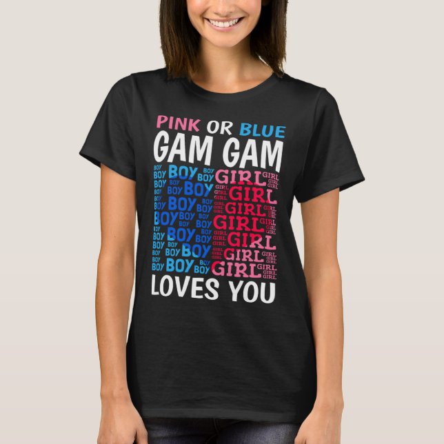 Rosa oder blaue Gam-Lieben Sie Geschlecht zeigen B T-Shirt (Vorderseite)