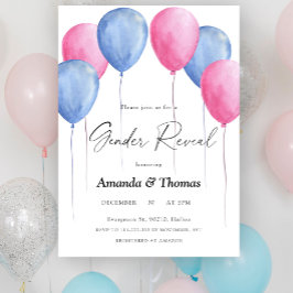 Rosa oder blaue Genderoffenbarung Einladung