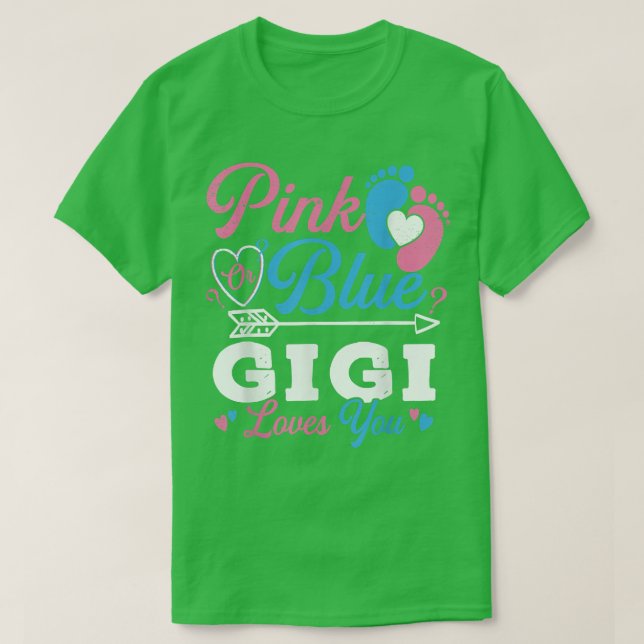 Rosa oder blaue Gigi-Lieben Sie Niedliche Geschlec T-Shirt (Design vorne)