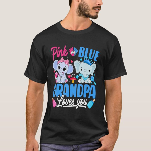Rosa oder blaue Grandpa-Lieben, die Sie Geschlecht T-Shirt (Vorderseite)