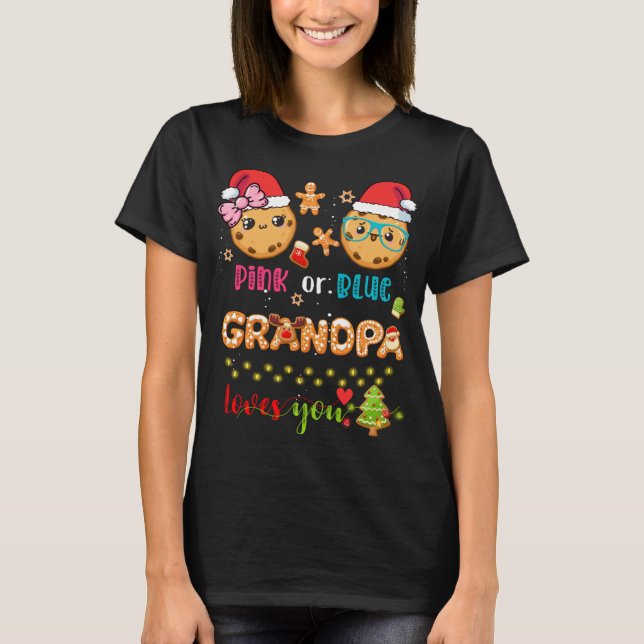 Rosa oder blaue Grandpa-Lieben Sie Weihnachtskekse T-Shirt (Vorderseite)
