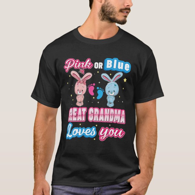 Rosa oder blaue große Oma-Lieben, die Sie Geschlec T-Shirt (Vorderseite)