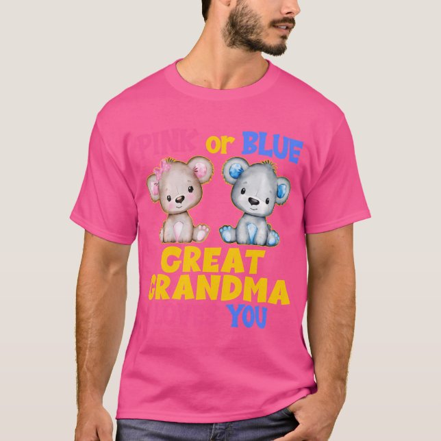 Rosa oder blaue große Oma-Lieben, die Sie Geschlec T-Shirt (Vorderseite)