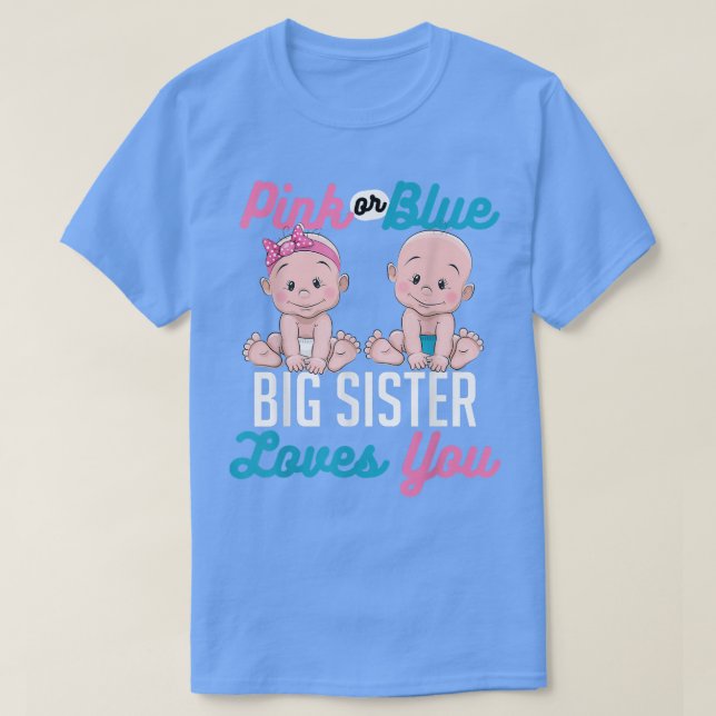 Rosa oder blaue große Schwester Lieben Sie für die T-Shirt (Design vorne)