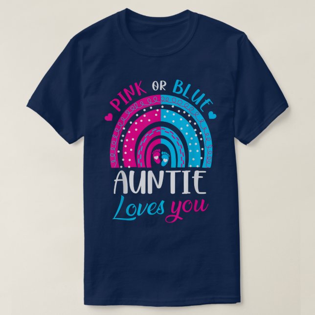 Rosa oder blaue Lieben Sie Regenbogen Geschlechtsv T-Shirt (Design vorne)
