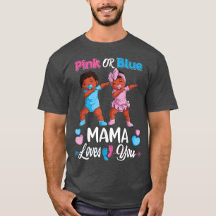 Rosa oder blaue Mama-Lieben, die das Schwarze Baby T-Shirt