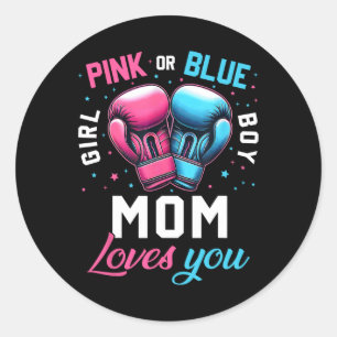 Rosa oder blaue Mama Lieben, die Sie Boxing Geschl Runder Aufkleber