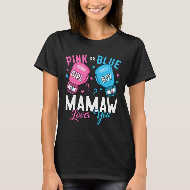 Rosa oder blaue Mamaw-Lieben, die Sie beim Boxen v T-Shirt (Vorderseite)