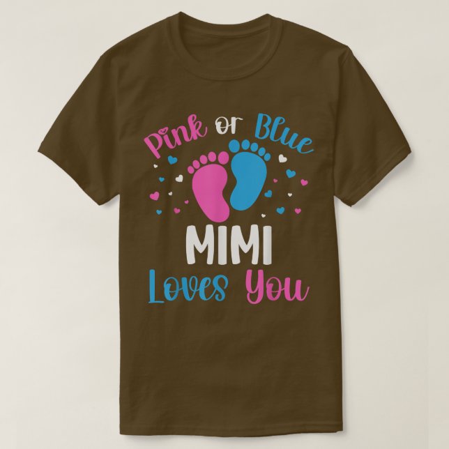 Rosa oder blaue Mimi-Lieben Sie Geschlecht zeigen  T-Shirt (Design vorne)