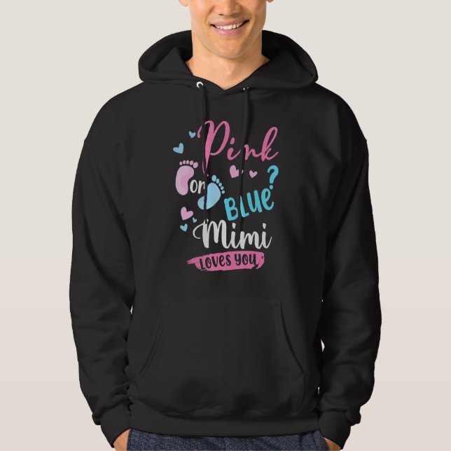 Rosa oder blaue Mimi-Lieben Sie Niedliche Geschlec Hoodie (Vorderseite)