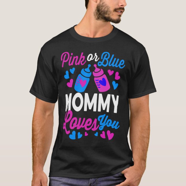 Rosa oder blaue MOMMY-Lieben | Mama für Kinder T-Shirt (Vorderseite)