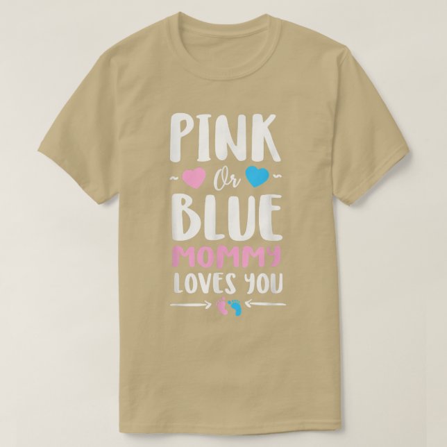 Rosa oder blaue Mommy-Lieben Sie Niedliches Geschl T-Shirt (Design vorne)