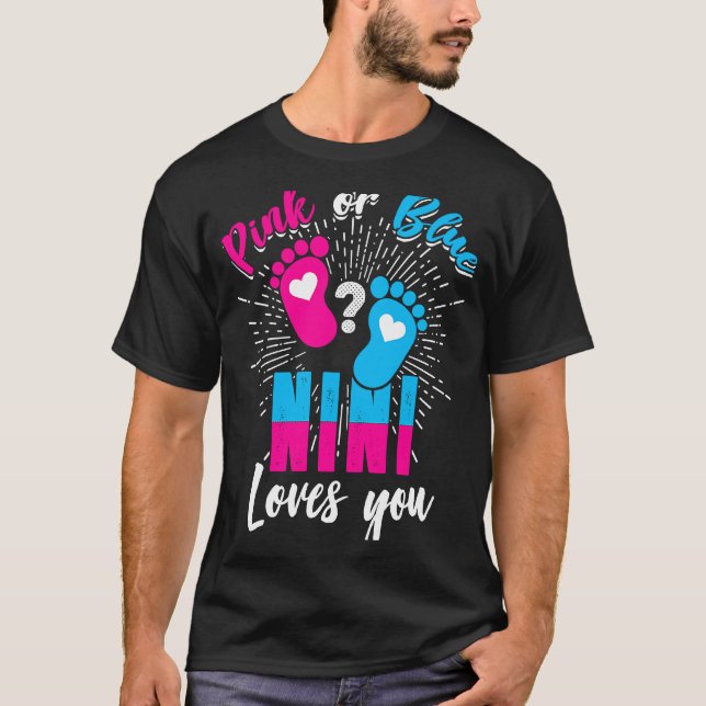 Rosa oder blaue Nini-Lieben Sie Geschlecht zeigen  T-Shirt (Vorderseite)