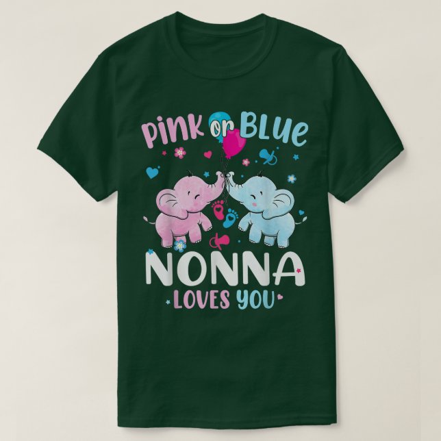 Rosa oder blaue Nonna Lieben Sie Elefanten Baby Ge T-Shirt (Design vorne)
