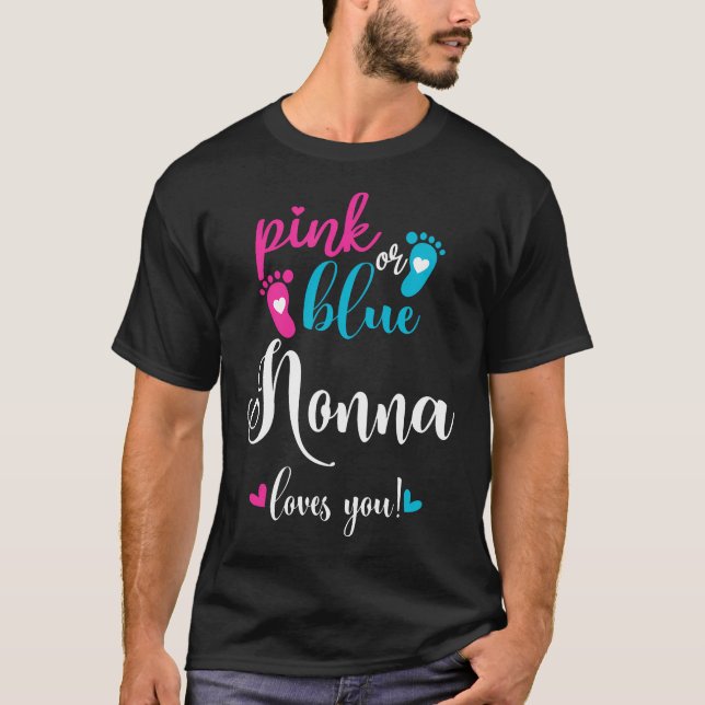 Rosa oder blaue Nonna Lieben Sie Geschlecht zeigen T-Shirt (Vorderseite)