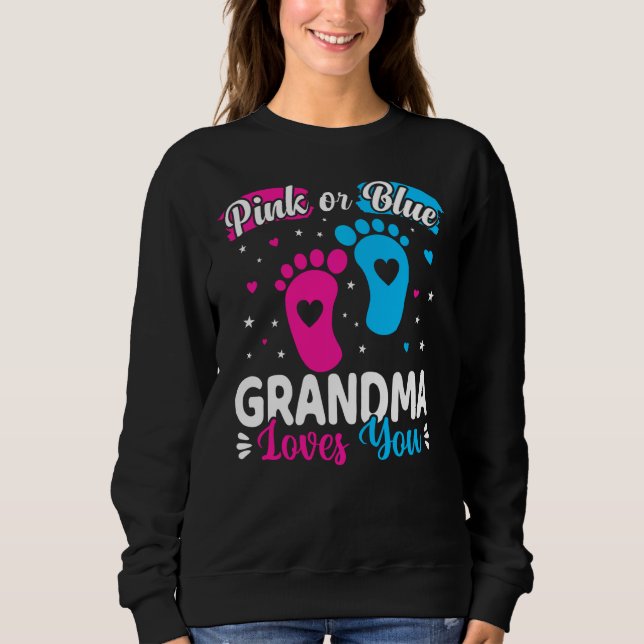 Rosa oder blaue Oma-Lieben, die Ihr Baby-Geschlech Sweatshirt (Vorderseite)