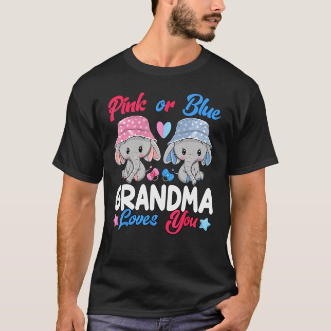 Rosa oder blaue Oma Lieben, die ihr Elefanten Baby T-Shirt (Vorderseite)