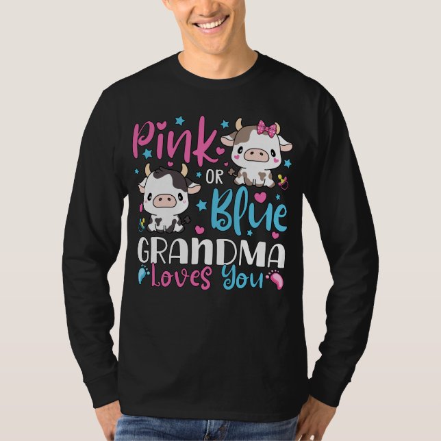 Rosa oder blaue Oma Lieben, die Sie spenden Kuh Ba T-Shirt (Vorderseite)