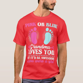 Rosa oder blaue Oma-Lieben Girl Gender Reveal T-Shirt