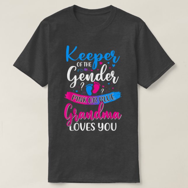 Rosa oder blaue Oma-Lieben Sie bewahren die Gender T-Shirt (Design vorne)