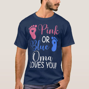 Rosa oder blaue Oma-Lieben Sie Funny Gender Reveal T-Shirt