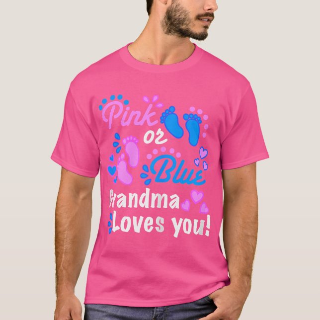 Rosa oder blaue Oma-Lieben Sie Geschlecht offenbar T-Shirt (Vorderseite)
