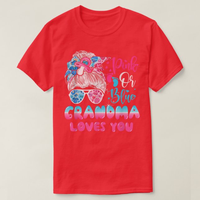 Rosa oder blaue Oma-Lieben Sie Geschlecht zeigen M T-Shirt (Design vorne)