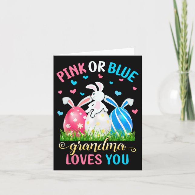 Rosa oder blaue Oma Lieben Sie Osterhasen Karte (Vorderseite)