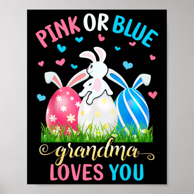 Rosa oder blaue Oma Lieben Sie Osterhasen Poster (Vorne)