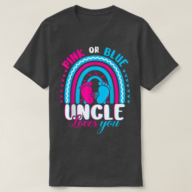 Rosa oder blaue Onkel Lieben Sie Geschlecht zeigen T-Shirt (Design vorne)