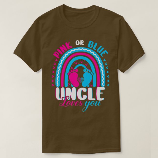 Rosa oder blaue Onkel Lieben Sie Geschlecht zeigen T-Shirt (Design vorne)