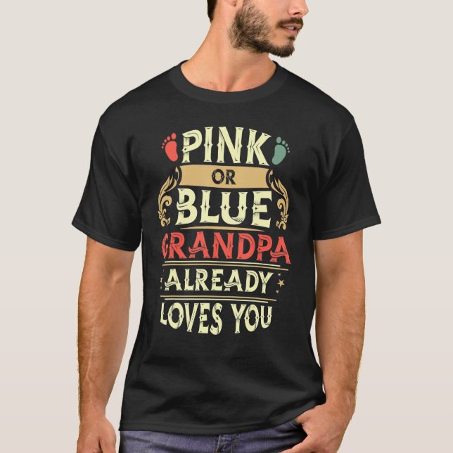 Rosa oder blaue Opa Bereits Lieben Sie Retro T-Shirt (Vorderseite)