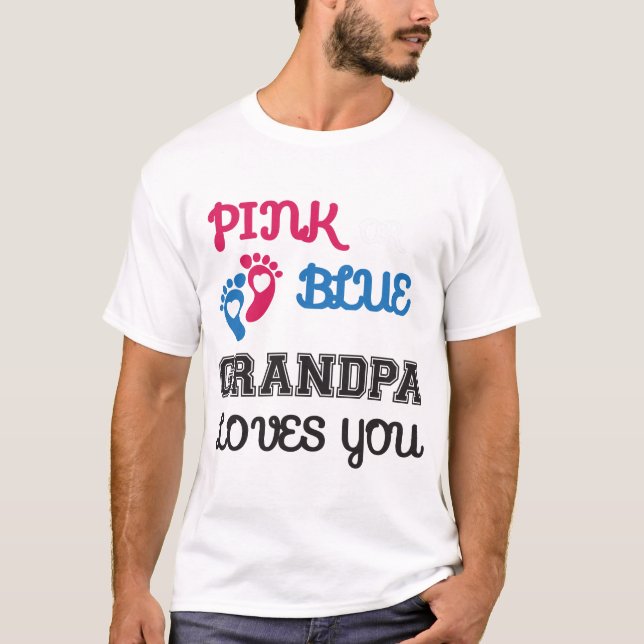 Rosa oder blaue Opa-Lieben Sie, Geschlecht offenba T-Shirt (Vorderseite)