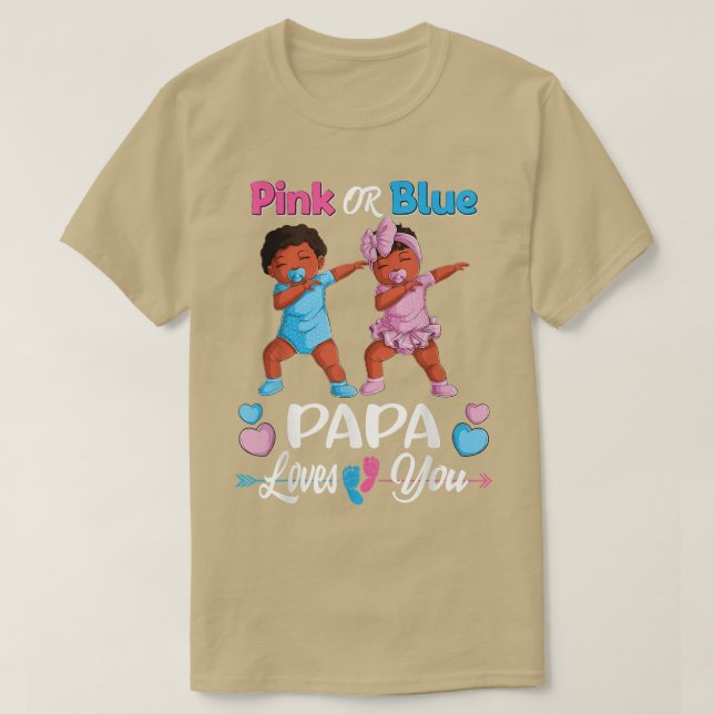 Rosa oder blaue Papa-Lieben, die das Schwarze Baby T-Shirt (Design vorne)