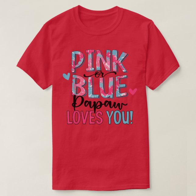 Rosa oder blaue Papa-Lieben Sie Gefärbte Krawatte  T-Shirt (Design vorne)