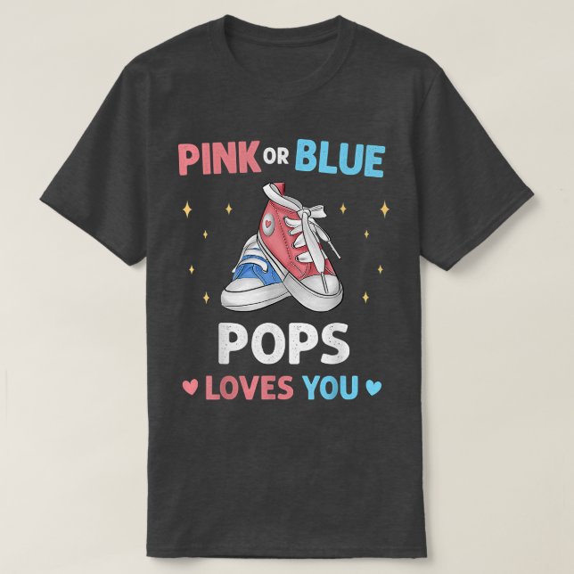 Rosa oder blaue Pop Lieben Sie Niedlich Grandpa Ba T-Shirt (Design vorne)