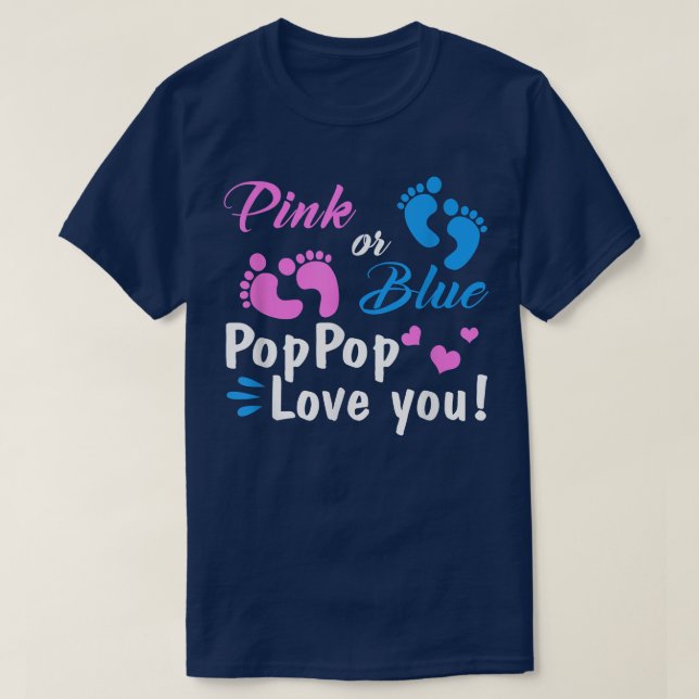 Rosa oder blaue PopPop-Lieben Sie Geschlecht offen T-Shirt (Design vorne)