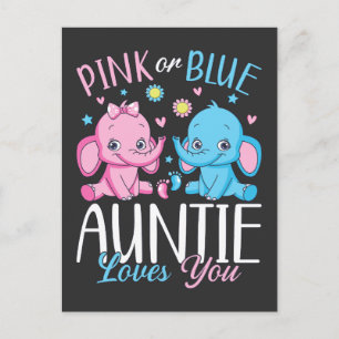 Rosa oder blaue Tantchen Lieben Sie Elephant Baby Postkarte