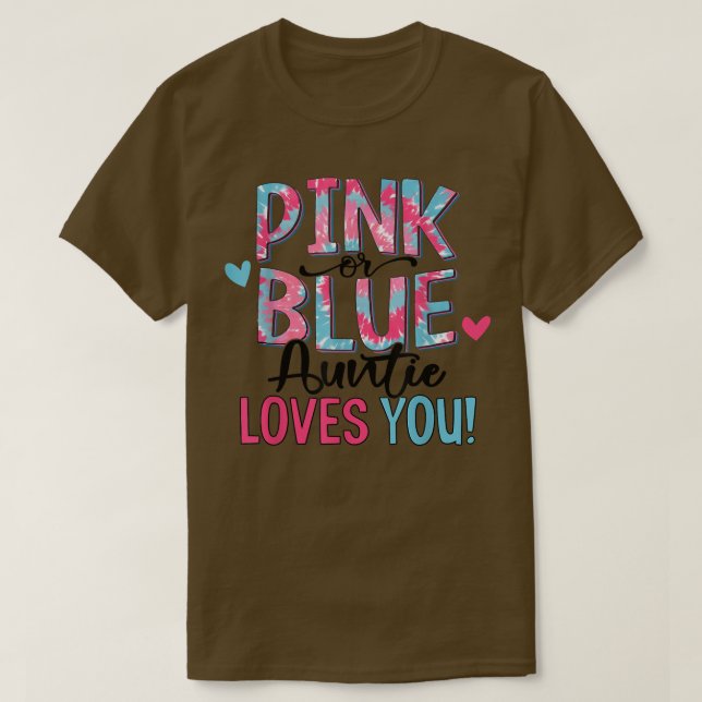 Rosa oder blaue Tantchen Lieben Sie Gefärbte Krawa T-Shirt (Design vorne)