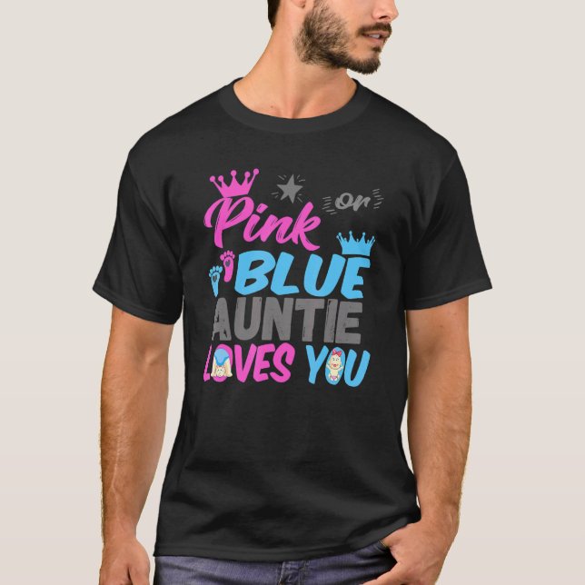 Rosa oder blaue Tantchen Lieben Sie Geschlecht zei T-Shirt (Vorderseite)