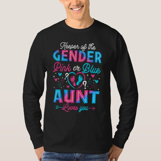 Rosa oder blaue Tante Lieben Sie Geschlecht zeigen T-Shirt (Vorderseite)