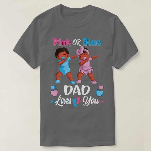 Rosa oder blaue Vater Lieben Sie Schwarzes Baby Ge T-Shirt (Design vorne)