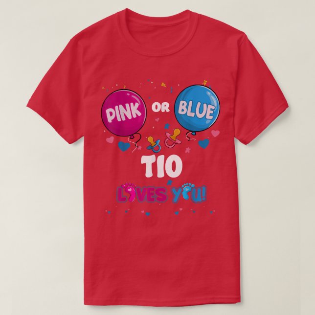Rosa oder blauer Ballon Tio Lieben Sie Geschlecht  T-Shirt (Design vorne)