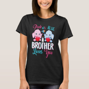 Rosa oder blauer Bruder liebt dich Elefanten Baby T-Shirt