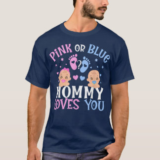 Rosa oder blaues Geschlecht zeigen Mami-Mama Liebe T-Shirt