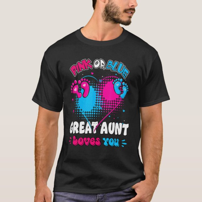 Rosa oder blaues Herz Tante Lieben Sie Dusche Gen T-Shirt (Vorderseite)