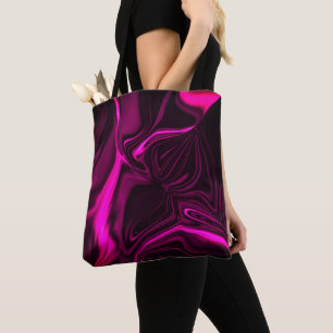 Rosa oder lila Kurven auf dunklem lila Hintergrund Tasche