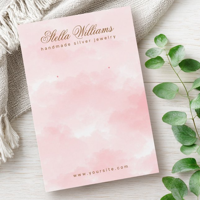 Rosa Ohrkarte (Pink watercolor earring display card)